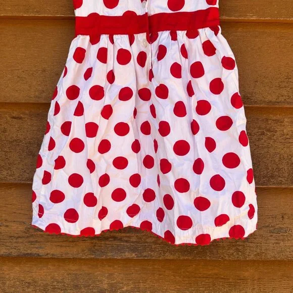 Disney Parks Minnie Mouse Polka Dot Dress Girls Size S Red & White - Picture 8 of 9